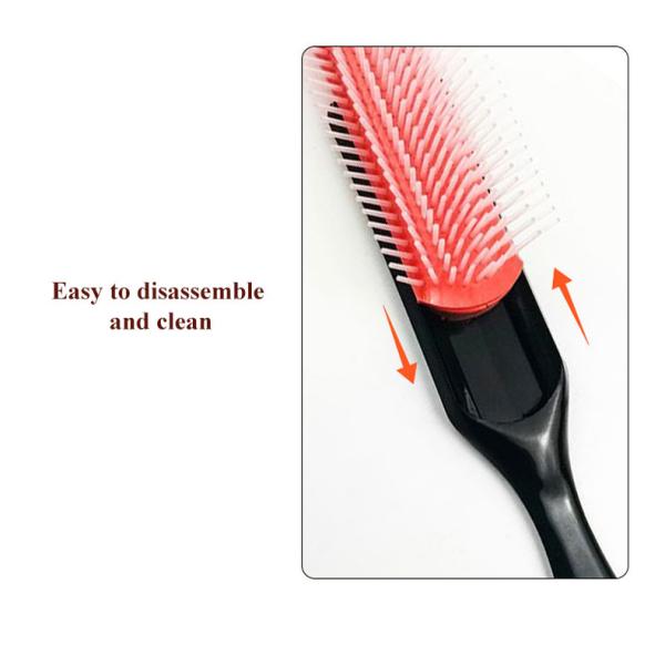 Nine Rows Removable Plastic Hair Comb Hair Massage Brush Customized Logo