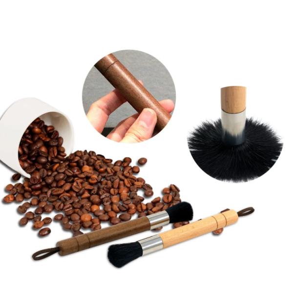 Coffee Machine Brush Coffee Accessories Cleaning Brush Barista Brush for Coffee Grinder and Espresso Machine with Natural Hair
