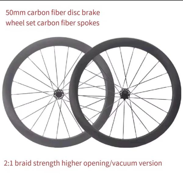 Upgrade Your Ride with 700C Road Bicycle Wheel Set 50mm Carbon Fiber Rims and 21H Spokes Disc Brake Center Lock Included
