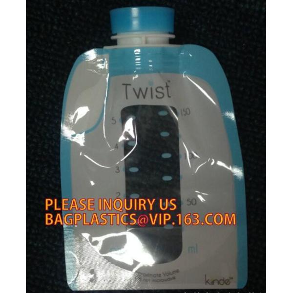 Food grade breastmilk storage packaging bag, breast milk pack bag,reusable baby food pouch milk storage bag ground coffe