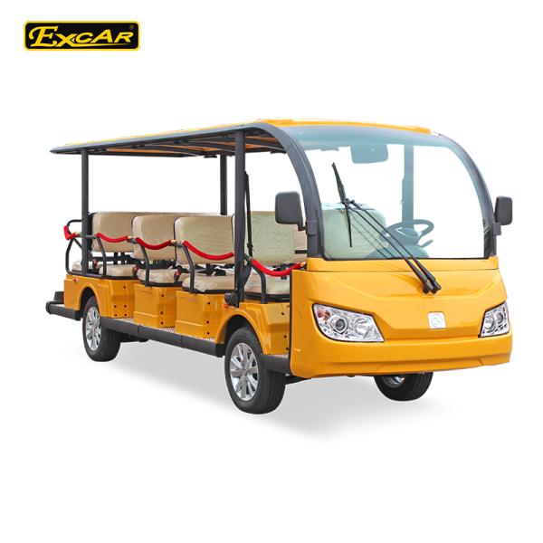 Yellow Aluminum Electric Sightseeing Car Tour Bus For Passengers Transportation