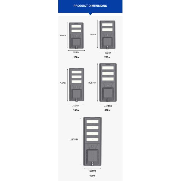Integrated LED All in One Solar Street Lights with Durable Aluminum Housing for Outdoor Lighting