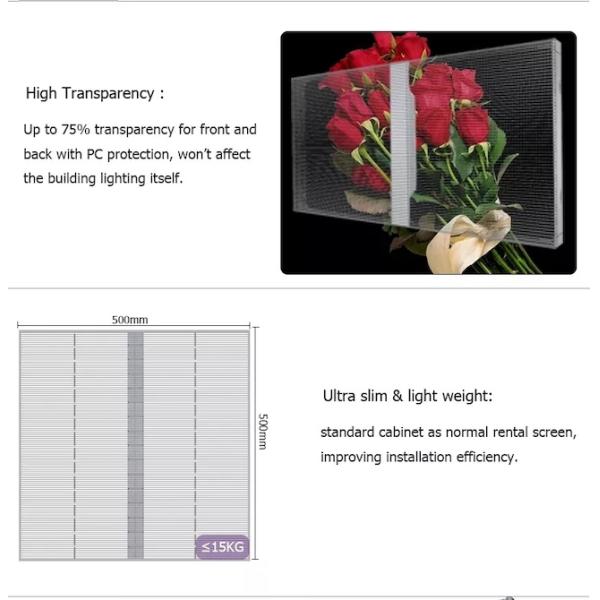 P3.97-7.81 LED Video Wall Display Rental Transparent Full Color