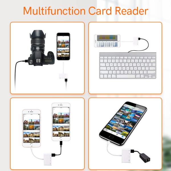 4 In 1 ABS OEM USB 2.0 OTG Adapter Lighting Camera Connection Kit