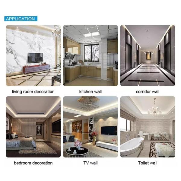 Waterproof Interior Decorative PVC Marble Sheet UV Marble Panels 2mm - 5mm