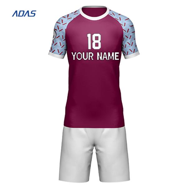 Youth Sublimation Allover Printed Soccer Uniform Jersey Kits Breathable Customized
