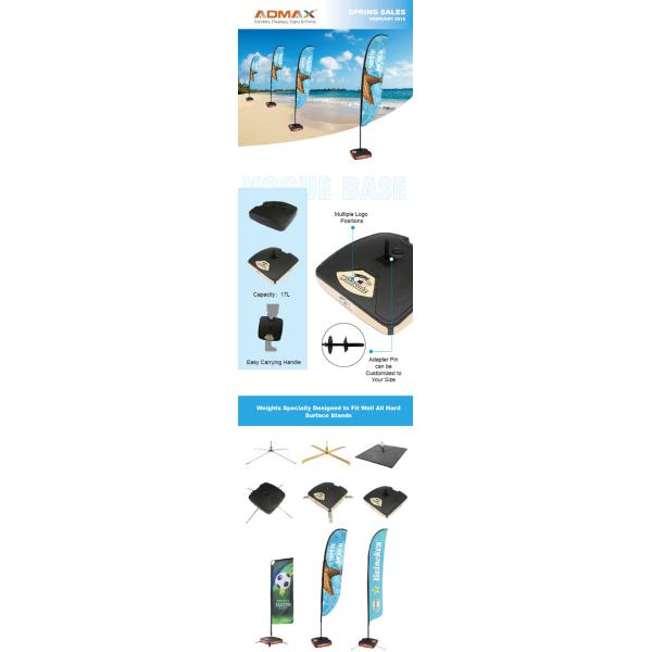 Beach Flag Outdoor Banner Stands Water Base For Exhibition Activities