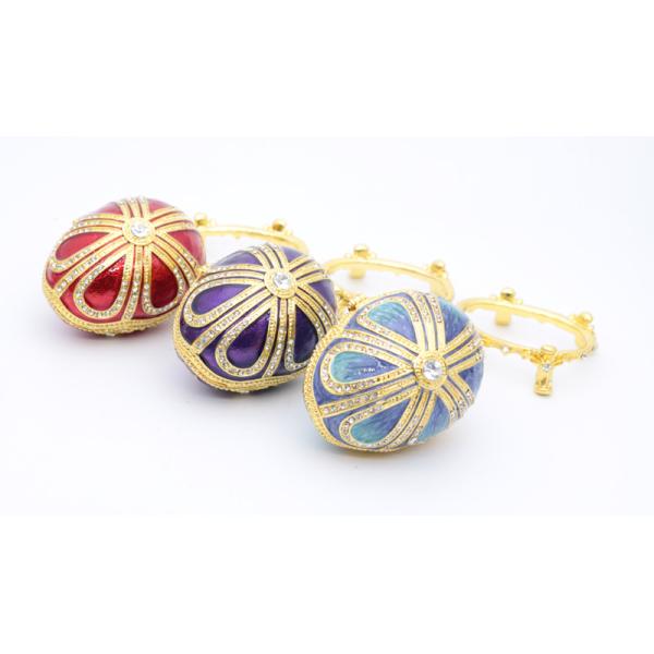 Handicraft faberge egg metal jewelry box Faberge Egg Trinket Jewelry Box with a Pearl Estee Egg Jewelry trinket box