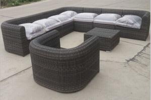 China 9 piece -L shaped backyard causual wicker rattan sofa set with club chair -16097 on sale