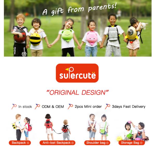 Supercute Cartoon Pattern Children Book Bags Students Lightweight School Backpack