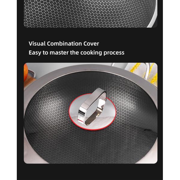 High Capacity Kitchen Wok Pan 18 / 10 Stainless Steel Non Stick