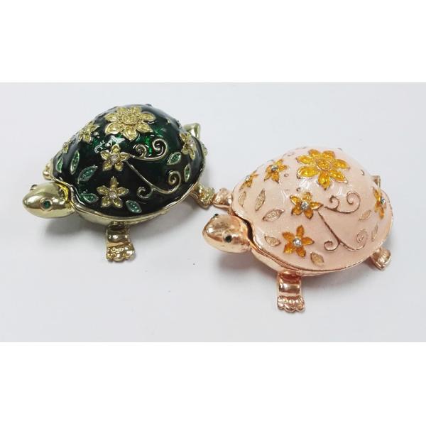 Turtle trinket jewelry box petwer metal jewelry box enamel decoration gifts box