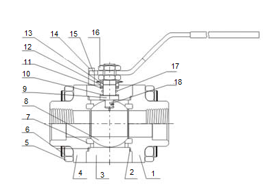 NPT End High Pressure Ball Valve , Industrial Ball Valve Round Body Type
