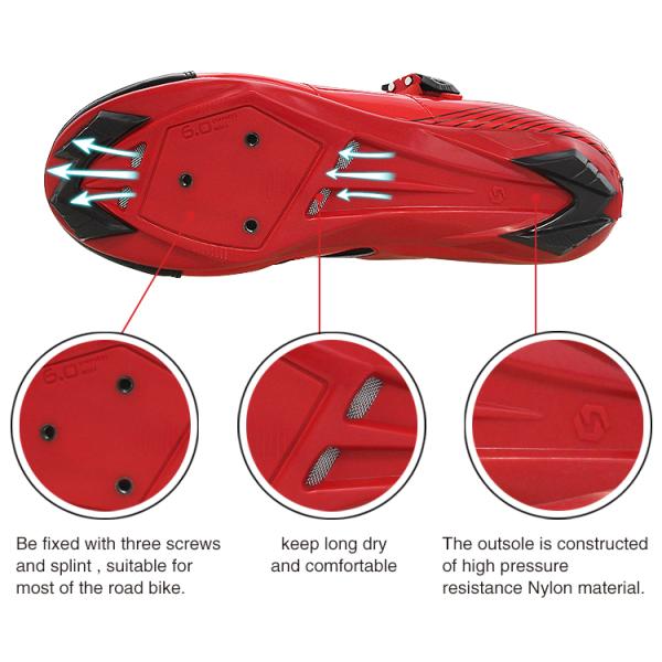 Multifunctional Road Racing Bicycle Shoes , Black Road Bike Shoes Dampproof