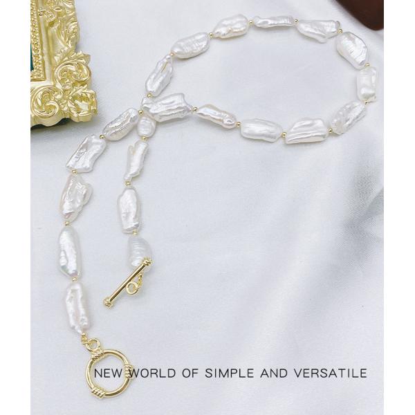 Baroque Pearl Coin Portrait Pendant Necklace for Women Vintage Link Chain Necklace Natural Baroque Pearl necklace