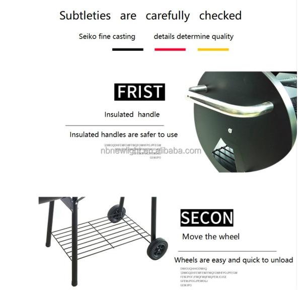 Indoor and Outdoor Room Space Grills Large Charcoal BBQ Oven with Chimney