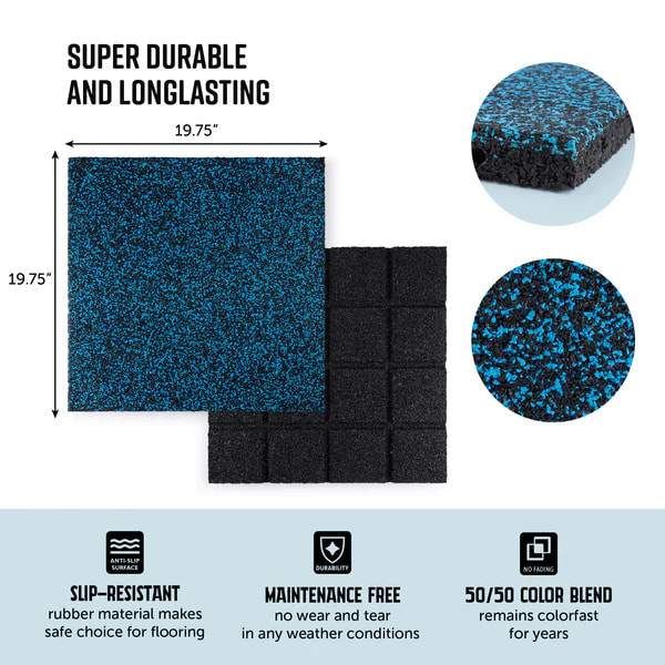 Red Sports Floor Tiles 500*500mm 1000mm*1000mm Rubber Gymnasium Flooring