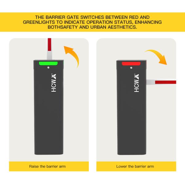 HCW Automatic Car Parking Garage Vehicle Barrier Gate With Servo Motor Fast Speed 1-6m Boom
