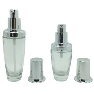 Luxury Empty Cosmetic Containers , Glass Lotion Pump Bottles Full Set