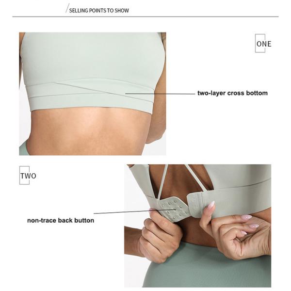 Solid Color Women's 2 Piece Yoga Set Sexy Cross Back Bra Sports Clothes Yoga Leggings