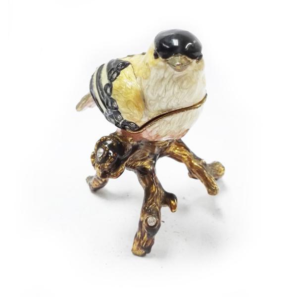 hot sell bird jewelry box metal pewter bird jewelry box bird metal trinket box