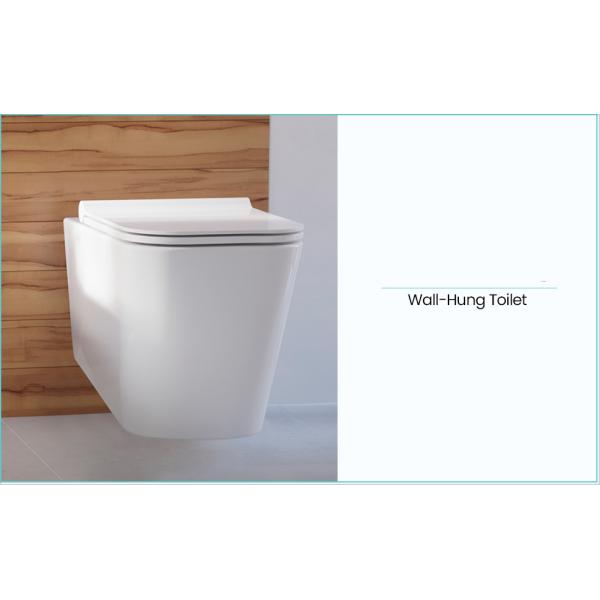 Adjustable Height Rimless Flushing Wall Hung Toilet Bowl Glossy White