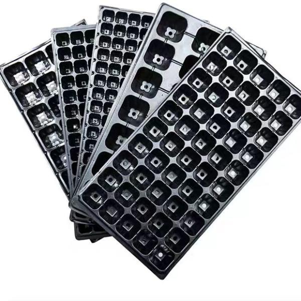 50 Cells Nursery Seedling Tray Black Hydroponics Seed Sprouting Tray