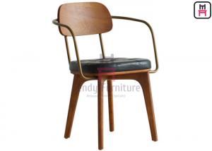 Quality Rubber Wood Wood Restaurant Chairs No Folded With / Without Metal Armrest Armour wholesale