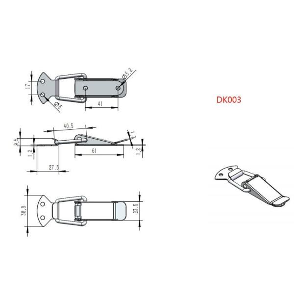 DK003 Large Toolbox Toggle Latch 316 Bright Sliver With Spring