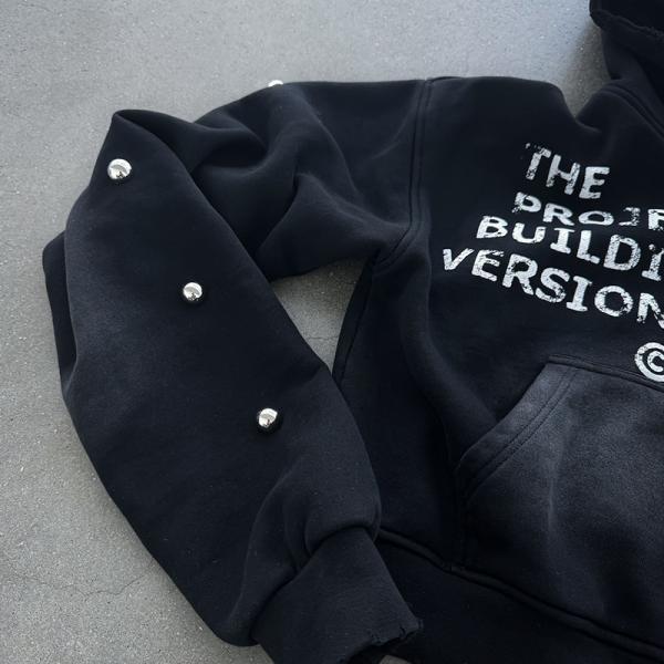 Anti Wrinkle No Strings Streetwear Zipper Hoodie Plus Size Rhinestone Hoodie