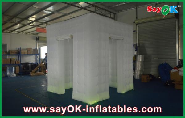 Inflatable Photo Booth Enclosure 2 Doors Party Inflatable Photo Booth Rental With Led Lighting