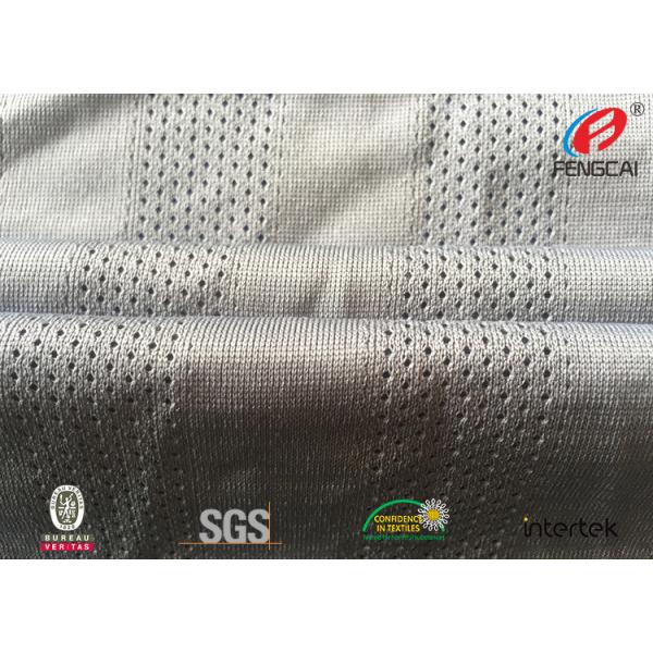 Fast Dry Fit Athletic Mesh Knit Fabric , Mesh Football Jersey Fabric By The Yard
