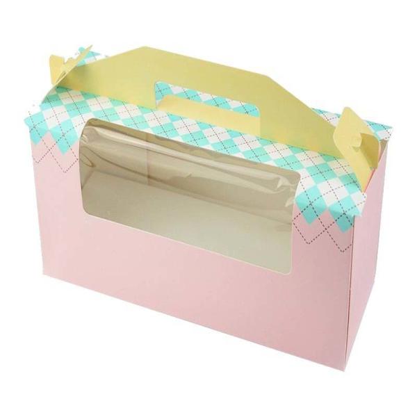 Custom cupcake packaging paper box with clear window High quality cake color box with handle