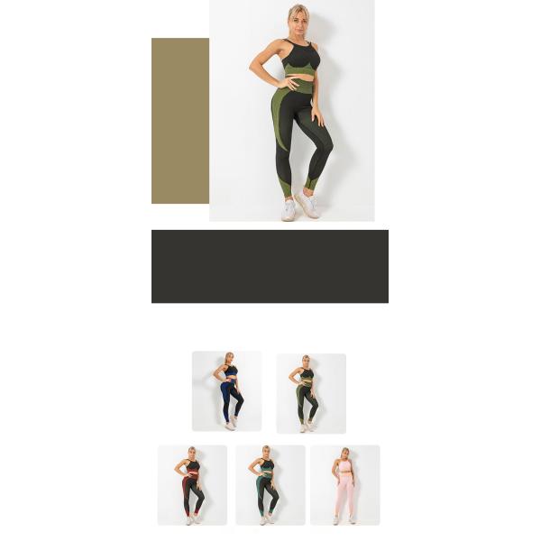 Dark Green Sexy Buttocks Anti Cellulite Leggings And Bra Set ZH Gym Wear Sets Women