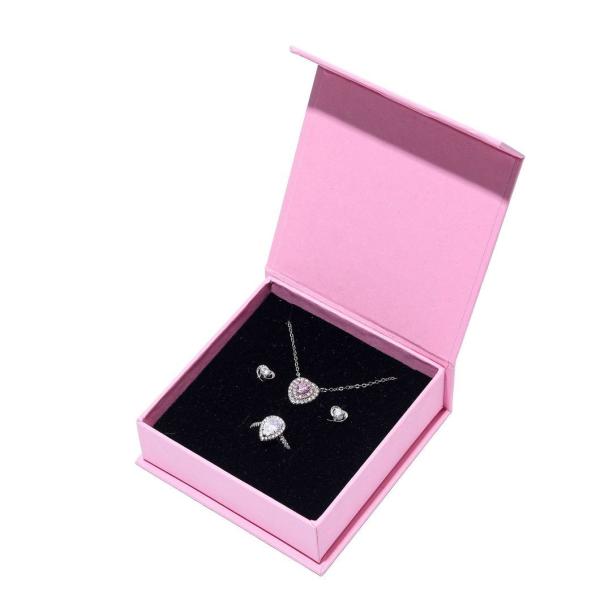 Deluxe Style Rigid Black Cardboard Necklace Packaging Paper Box