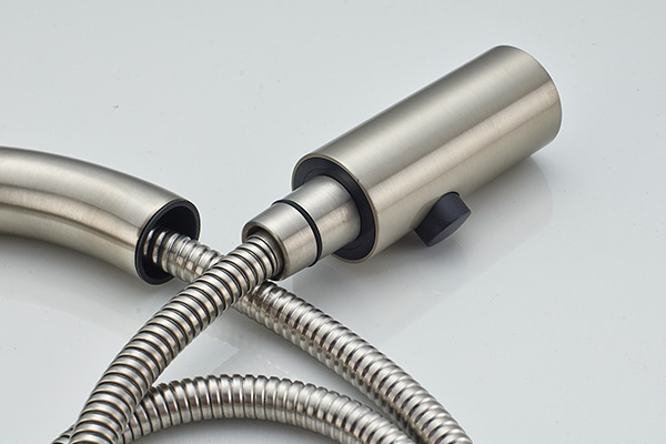 Pull Down Flexible Brushed Nickel Kitchen Faucet 10 - 90 Degree Working Temp ROVATE