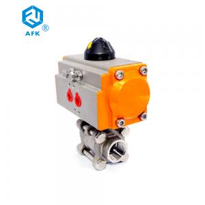 China 3PCS Pneumatic Actuated Female Type NPT BSPT BSPP  Threaded Ball Valve on sale