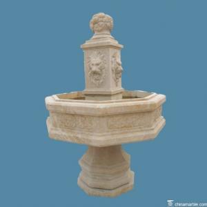Quality Lion Head Carved Marble Fountain Stone Water Outdoor Decro wholesale