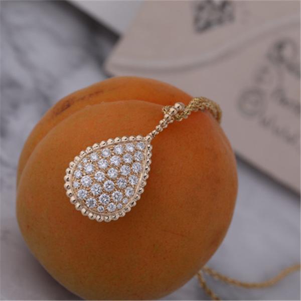 China Luxury Gold Jewelry Factory SerpeReal Gold Serpent Boheme Long Necklace Large Motif With Brooch Pin Pave Diamonds