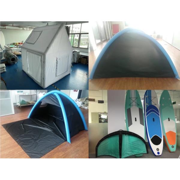 Silver Coated Outdoor Inflatable Camping Tents 190T Blue Blow Up Pop Up Tent