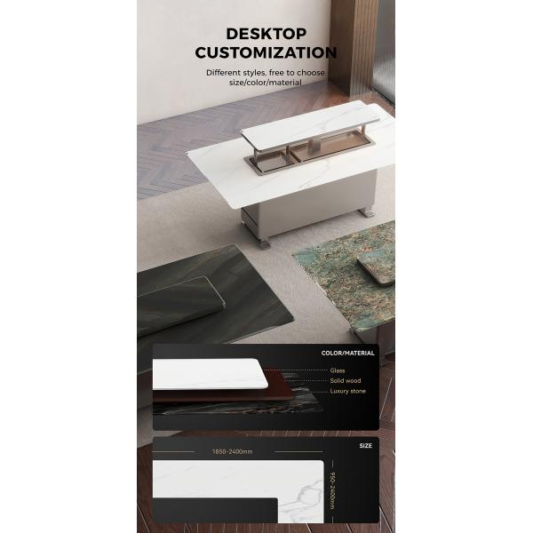 Home Furniture Modern Aluminum alloy Dining Table with Refrigerator Lift up and Smart