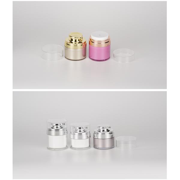 Custom 15ml 30ml 50ml Luxury Acrylic PP Plastic Airless Pump Powder Cream Skincare Empty White Jar For Cosmetic 1oz 2oz