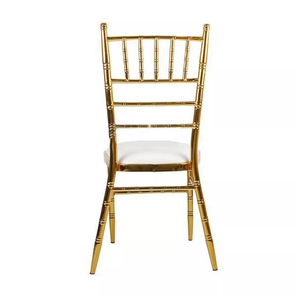 Elegant Metal Frame Soft Catering Gold Gilded Chairs Scratch Resistant