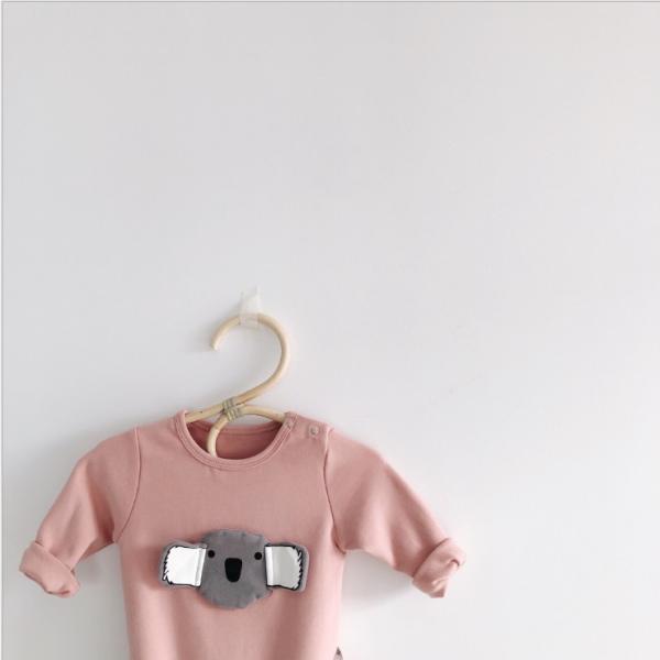 Long Sleeve New Organic Cotton Cartoon Koala Baby Girl Onesies