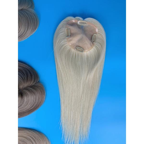 Mono topper silk topper Russian hair quality women topper for hair loss high density