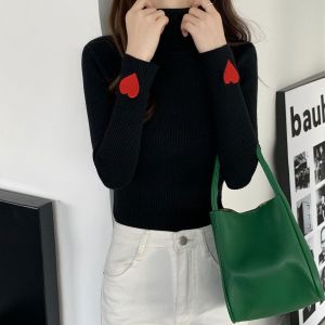 Autumn Winter Women Knit Sweater , High Neck Knit Sweater