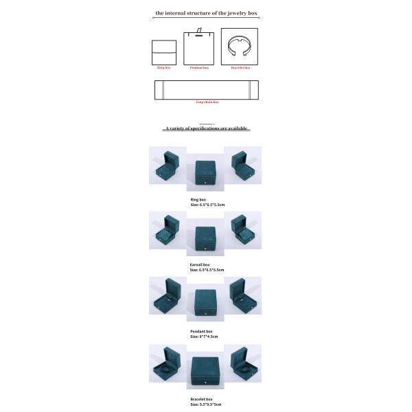 OEM ODM Luxury Jewellery Box Custom high quality Blue Velvet Jewelry Box with logo