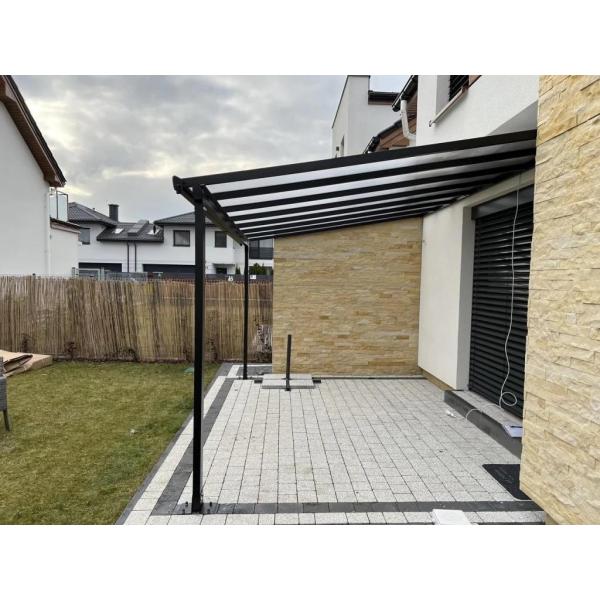 Waterproof terrace canopies awning polycarbonate balcony canopy outdoor cover aluminum gazebo DIY patio cover Black