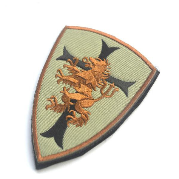 Shoulder Custom Embroidered Badges , Military Hook And Loop Patches Fabric Cloth