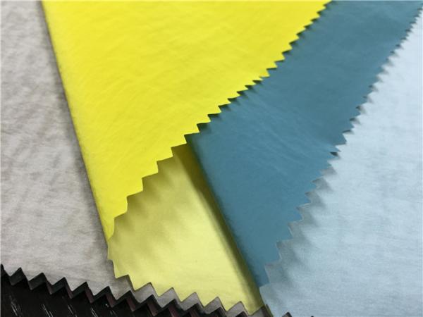 Cheap Colorful Skin Friendly Pu Coated Nylon Fabric 0.15mm Thickness For Light Jacket for sale